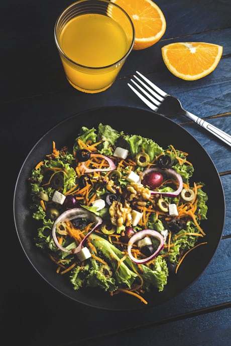 Colourful grain and vegetable salad